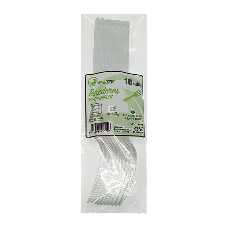 TENEDOR REUTILIZABLE GREEN TEK P10