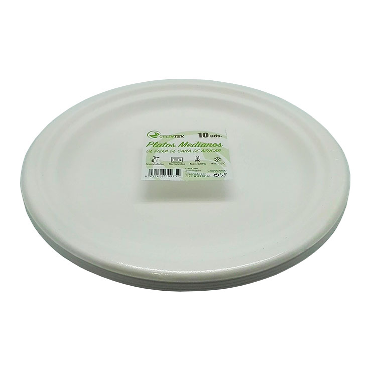 PLATO DESECHABLE BIO 22CM GREENTEK P10