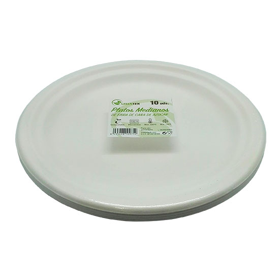 PLATO DESECHABLE BIO 22CM GREENTEK P10