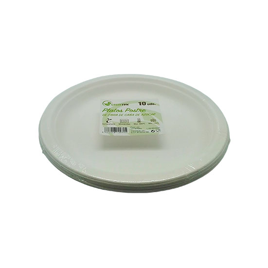 PLATO DESECHABLE BIO 17CM GREENKENK 10U