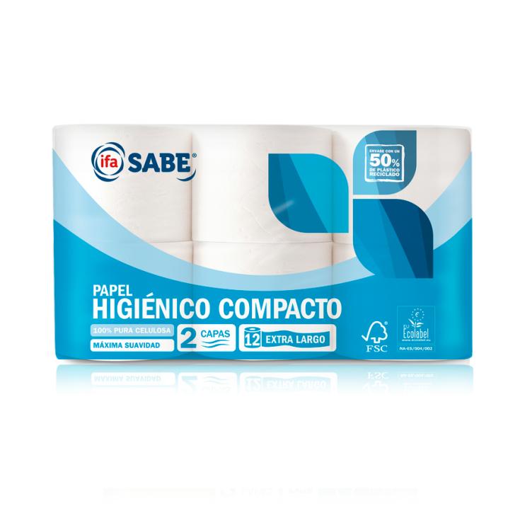 PAPEL HIGIENICO COMPACTO IFA SABE 2C.12ROLLOS