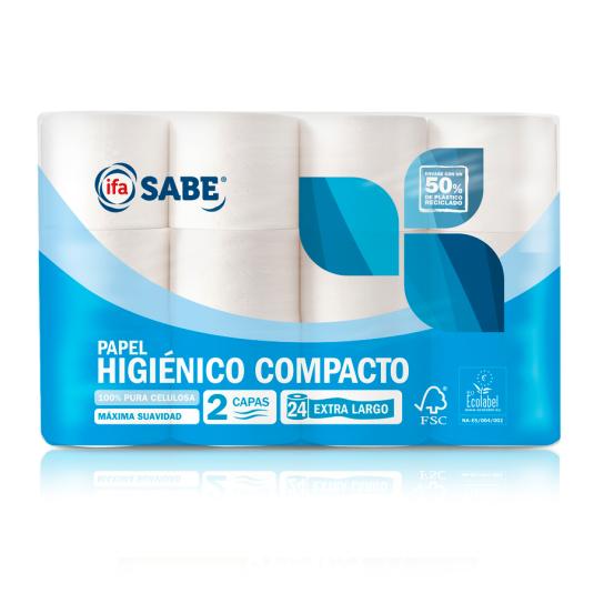 PAPEL HIGIENICO COMPACTO IFA SABE 24ROLLOS