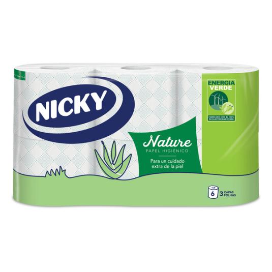 Papel higienico nicky 12 rollos 3 capas seleccion talco c/8
