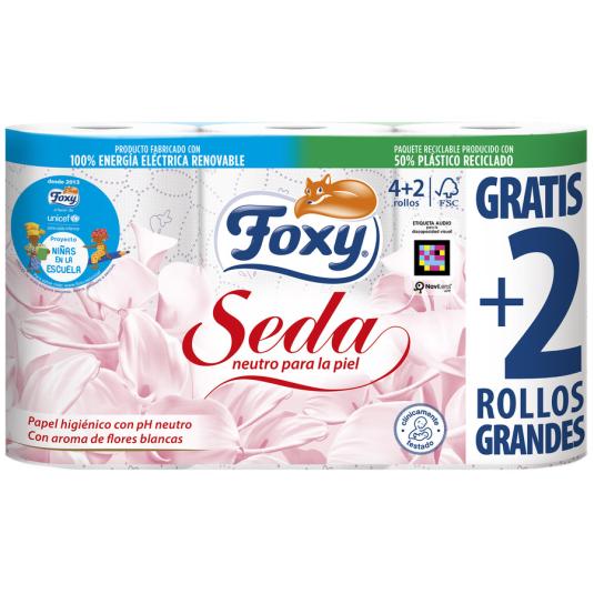 PAPEL HIGIENICO SEDA FOXY P4+2 3C