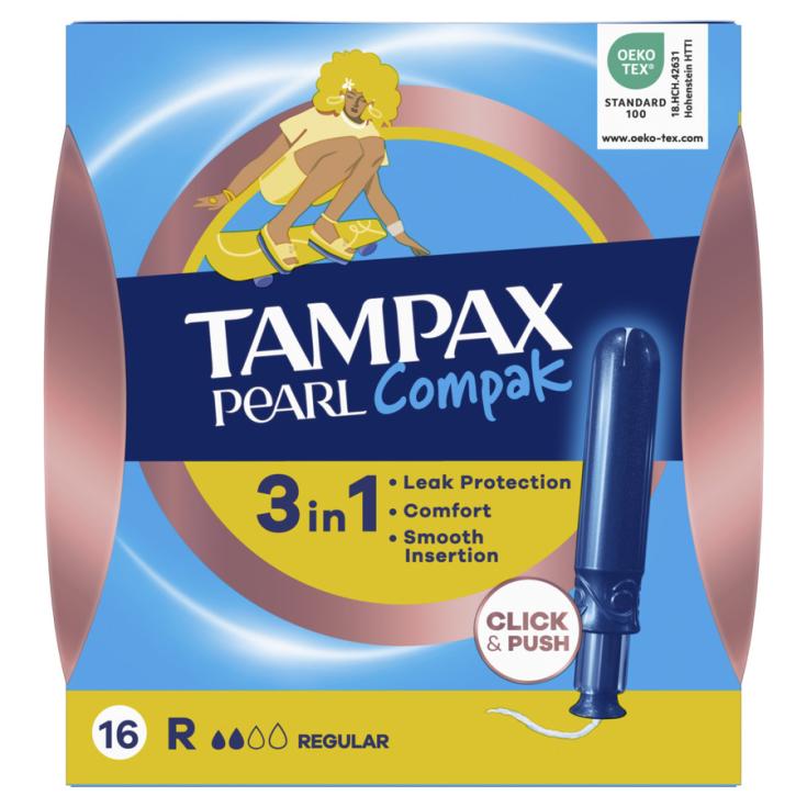 TAMPÓN REGULAR TAMPAX COMPAK PEARL 16U