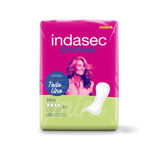 COMPRESA INCONTINENCIA MINI INDASEC 20U