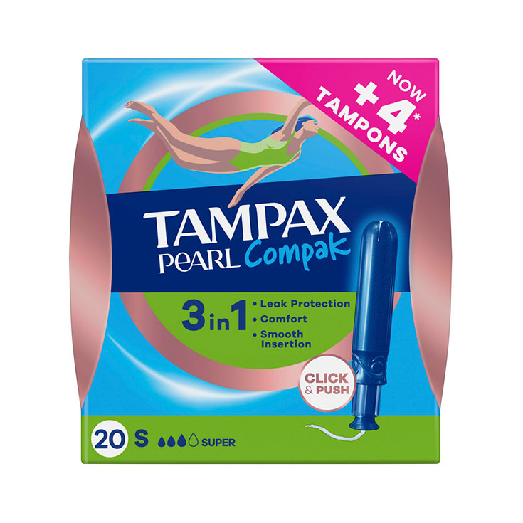 TAMPÓN COMPAK PEARL  SUPER TAMPAX  20U