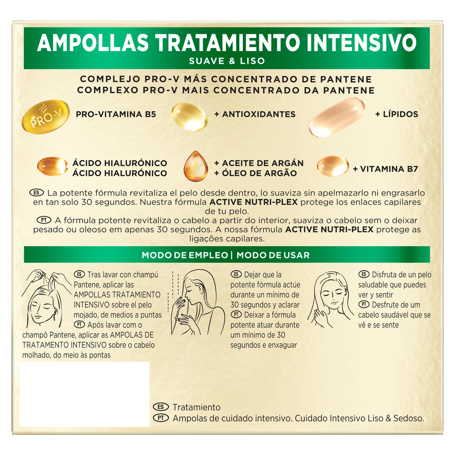 AMPOLLAS SUAVE Y LISO PANTENE P3 45ML