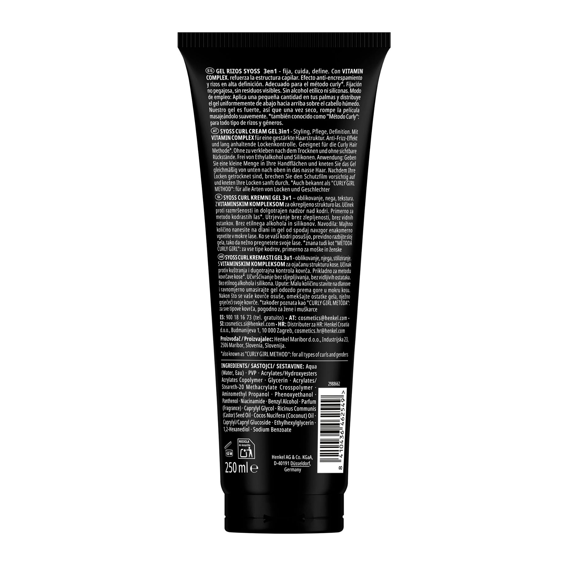 GEL Y CERA CURLY SYOSS 250ML