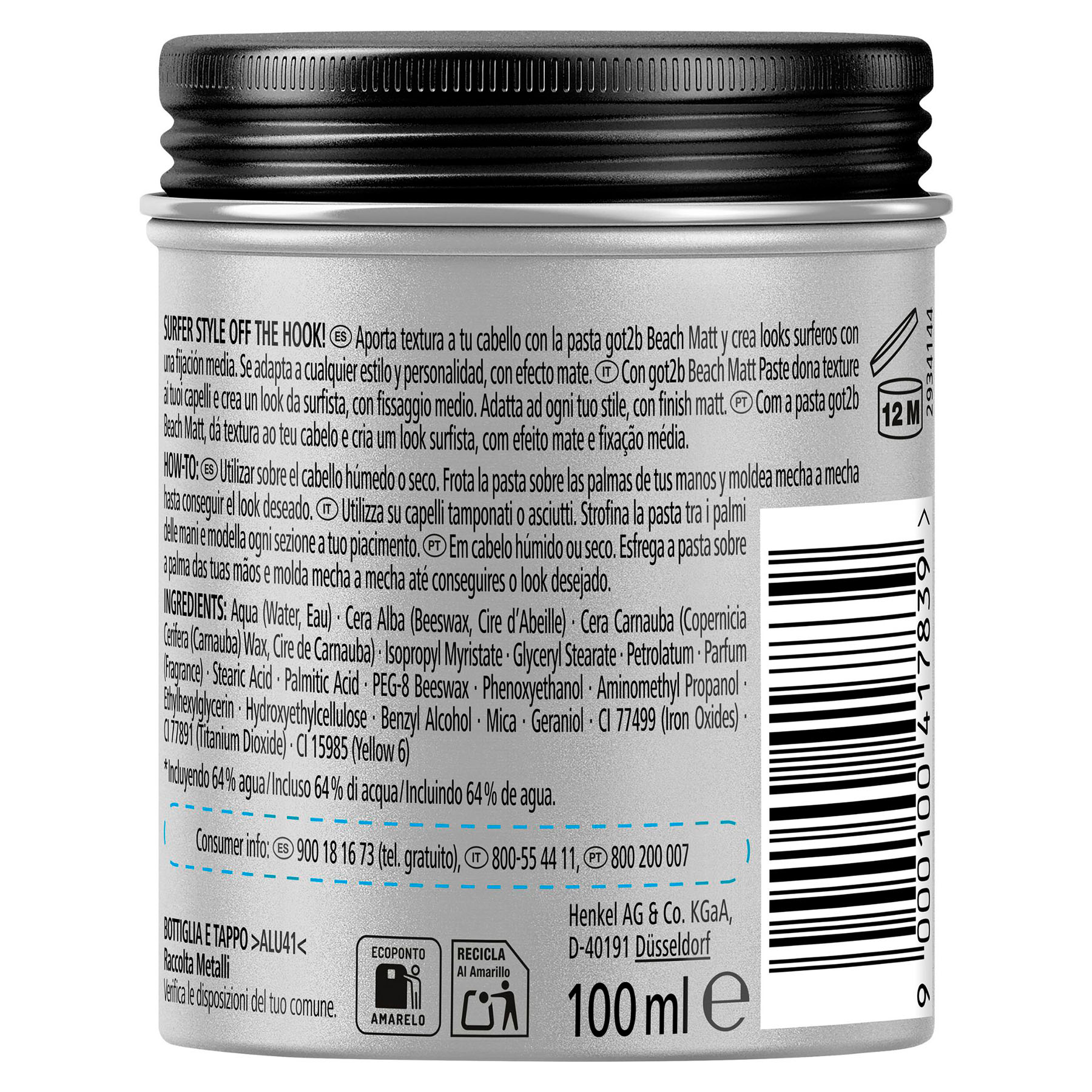 Pasta mate look natural Got2be 100g
