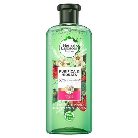 CHAMPU PURIFICANTE FRESA BLANCA/MENTA DULCE HERBAL BIO RENEW 400ML