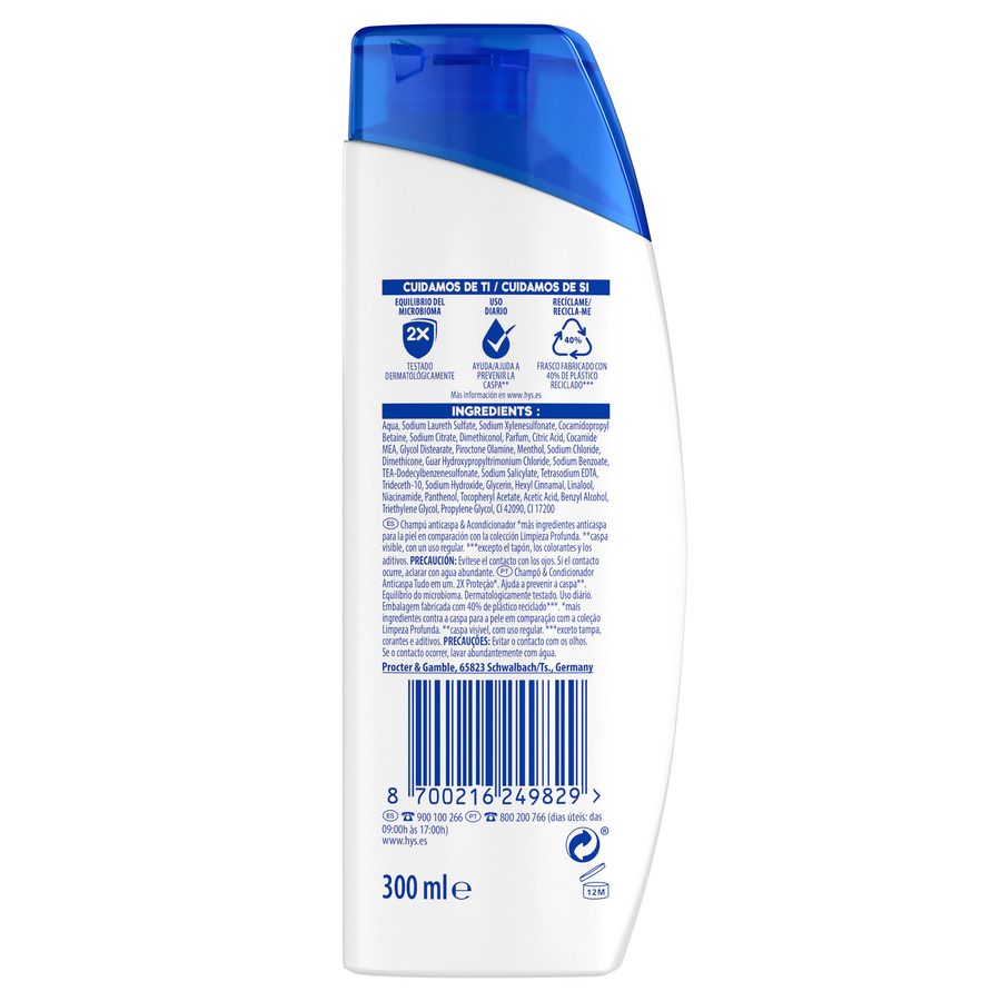 CHAMPU 2 EN 1 H&S 300ML