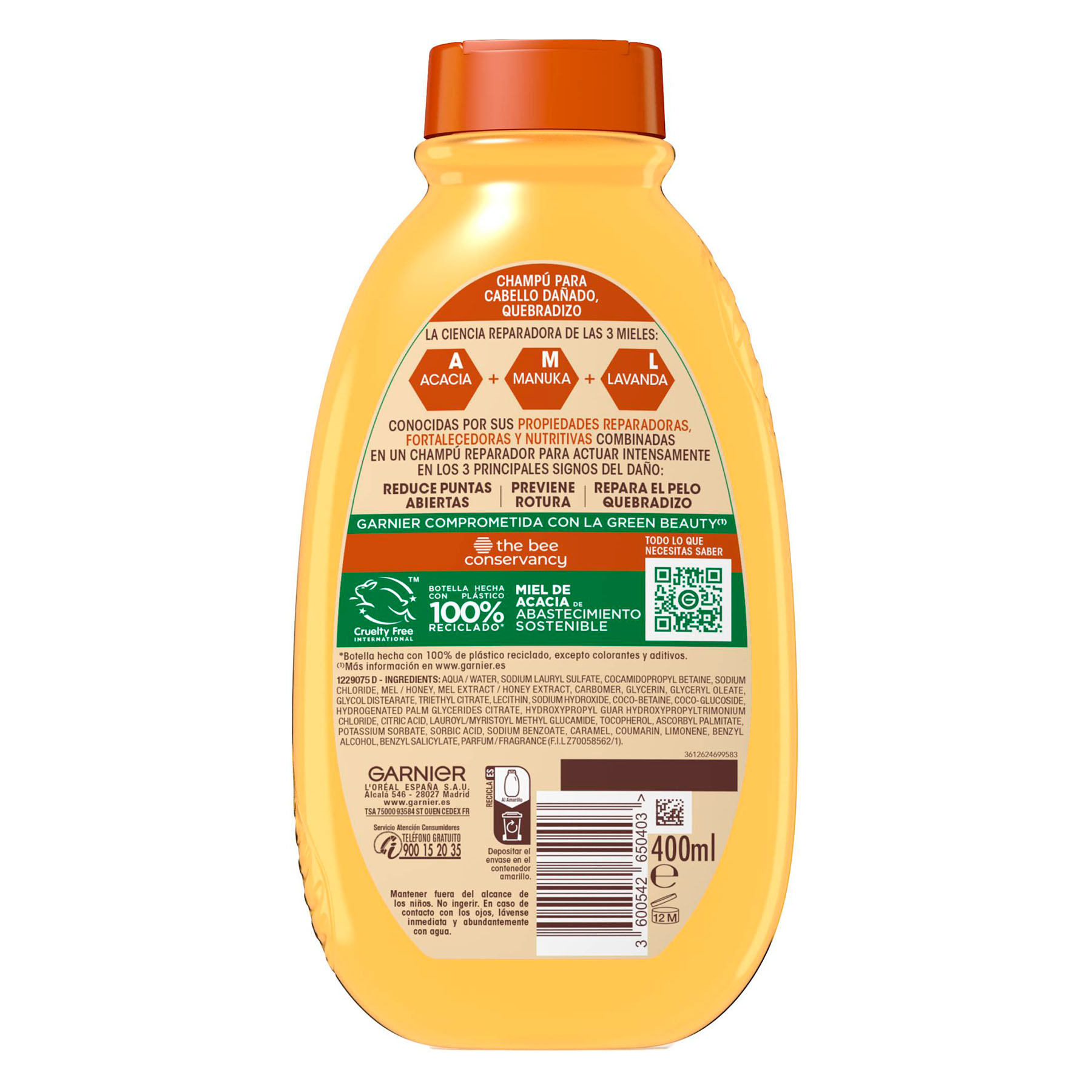 CHAMPÚ MIEL ORIGINAL REMEDIES GARNIEL 400ml