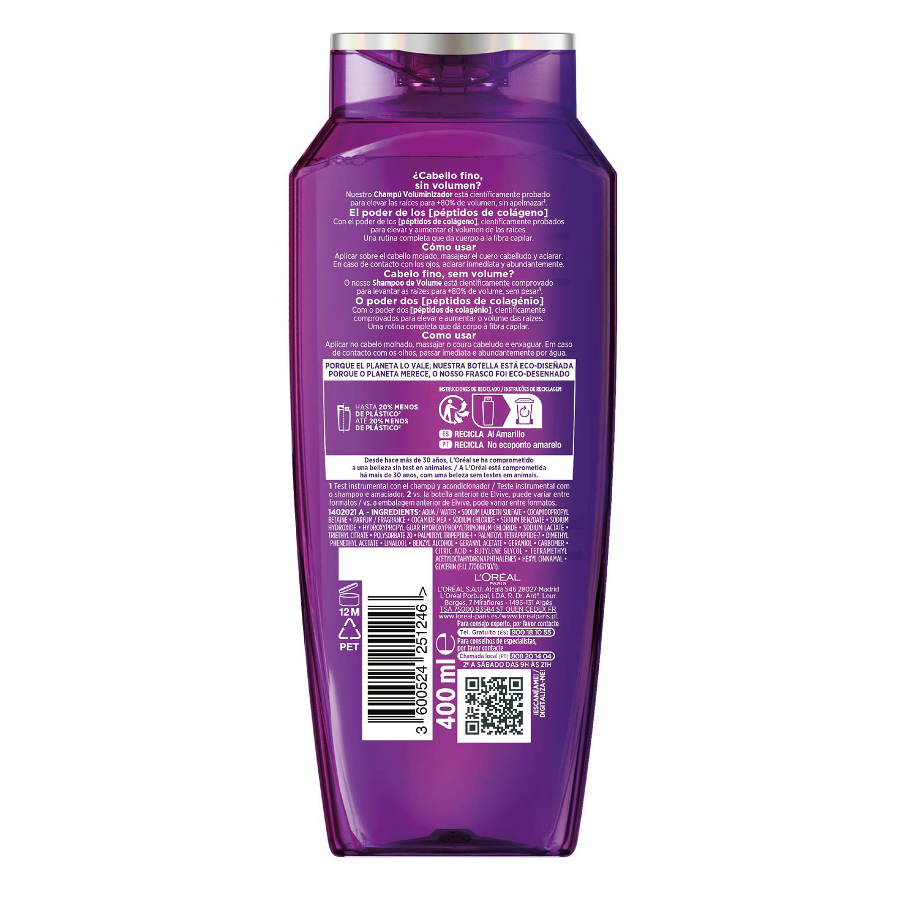 Champú voluminizado colageno Elvive 400ml