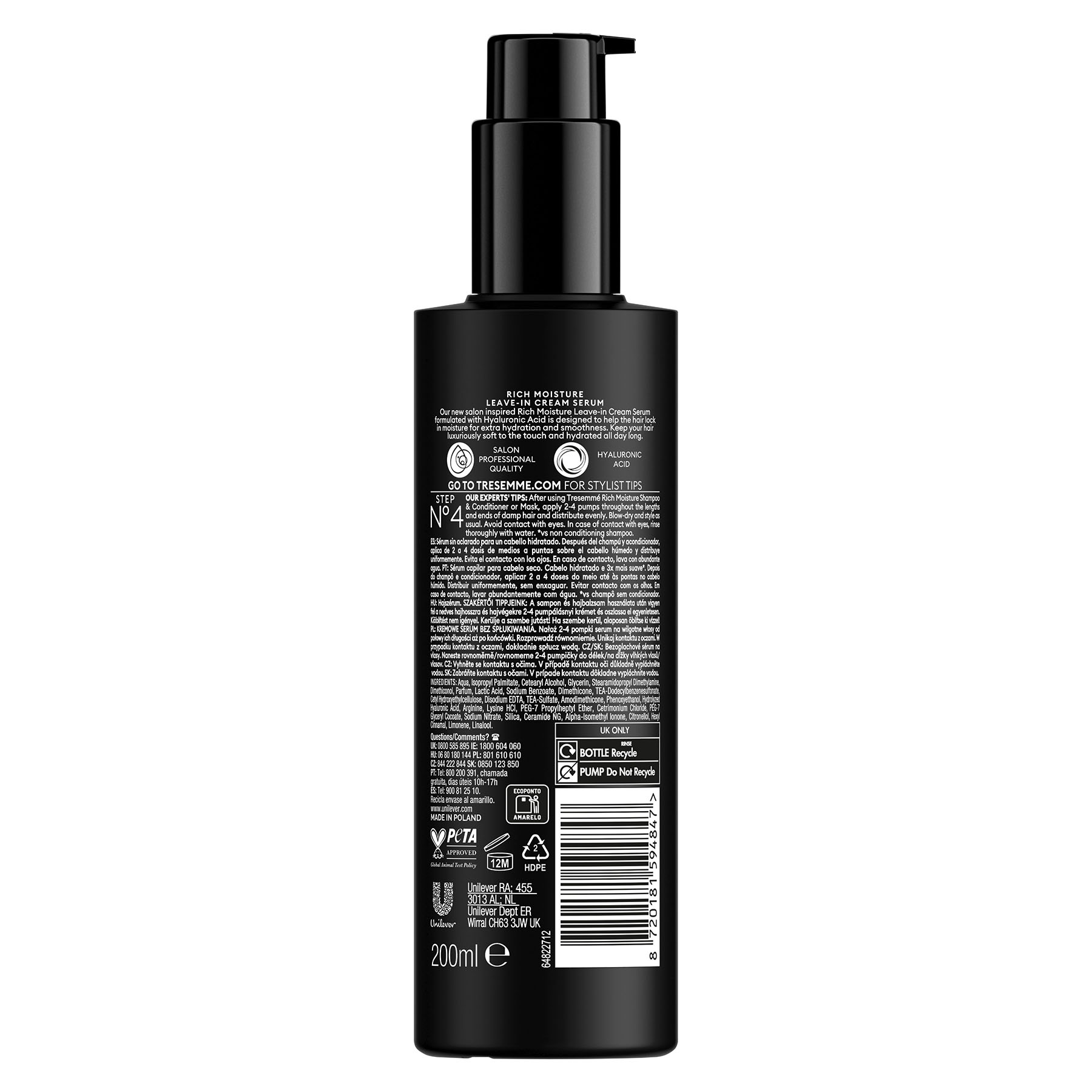 Serúm hidratante con acido hyaluronico Tresemmé 200ml