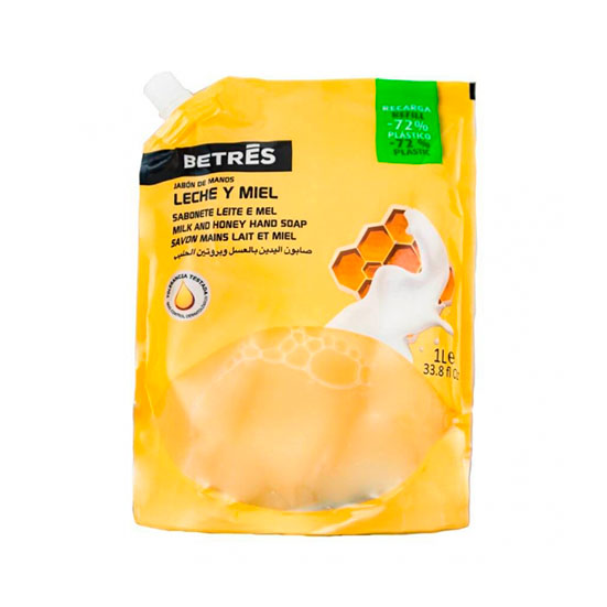 Recarga jabon manos proteinas leche/miel Betres 1l