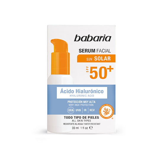 Protector solar facial serum hialuronico Babaria 30ml