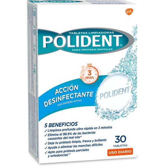TABLETA DESINFECTANTE  POLIDENT 30U