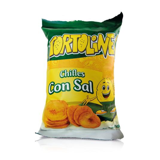 SNACK DE CHIFLES HOJUELAS PLAT C/SAL TORTOLINES 100G