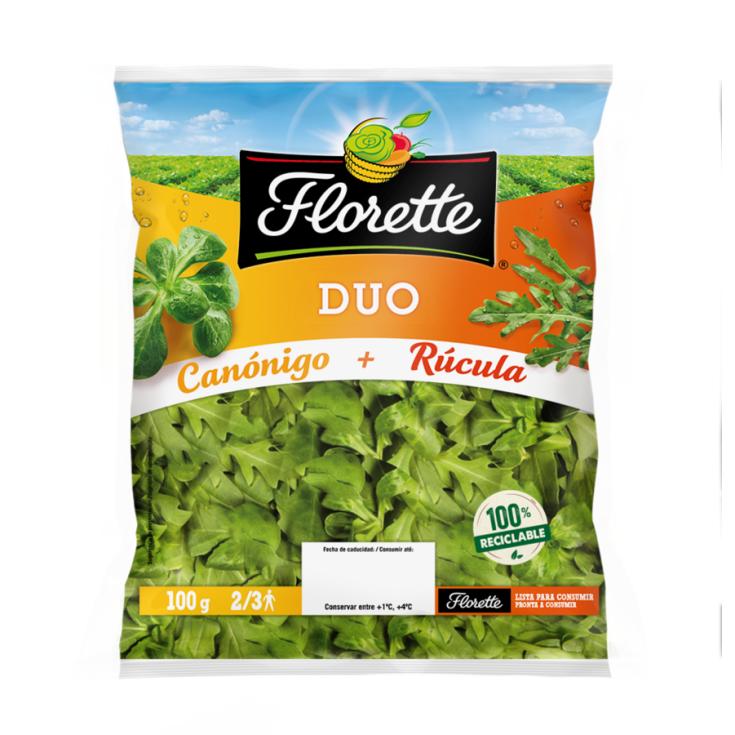 ENSALADA DÚO CANÓNIGO Y RÚCULA FLORETTE 100G