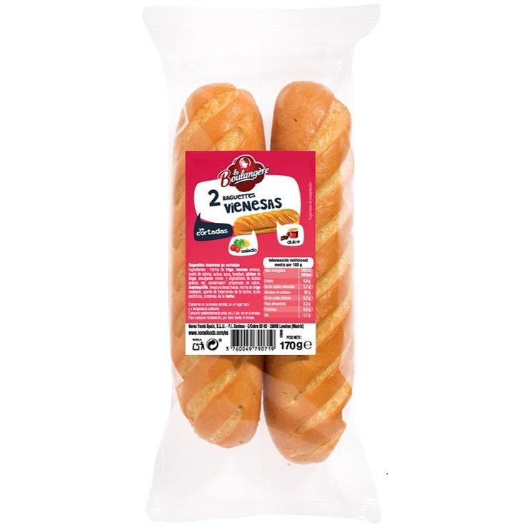 BAGUETTE VIENESAS LA BOULANGERE P2 170G/U