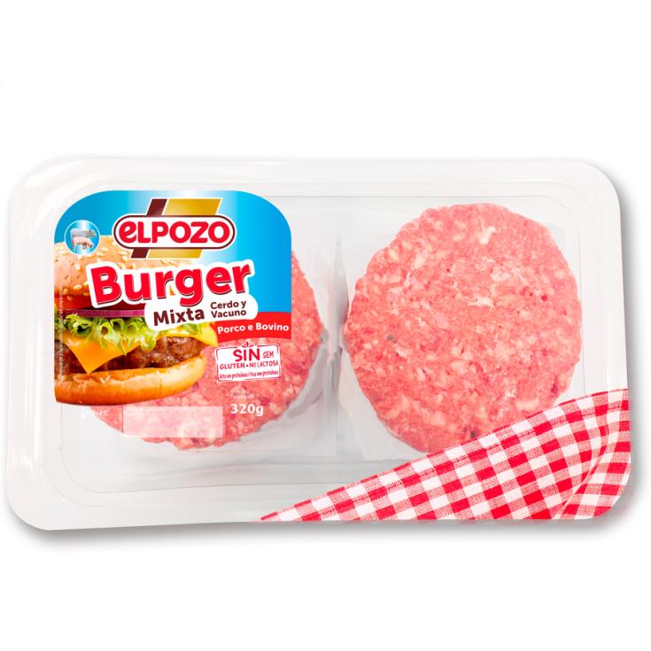 BURGER MEAT HAMBURGUESA MIXTA CERDO y VACUNO 360G EL POZO
