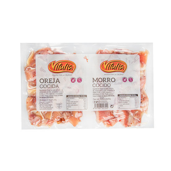 OREJA Y MORRO CERDO COCIDO VITULIA P2 250G