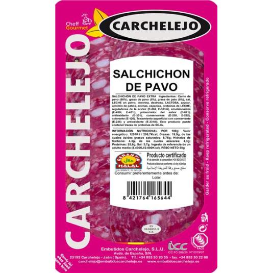 SALCHICHON PAVO LONCHAS CARCHALEJO 80G