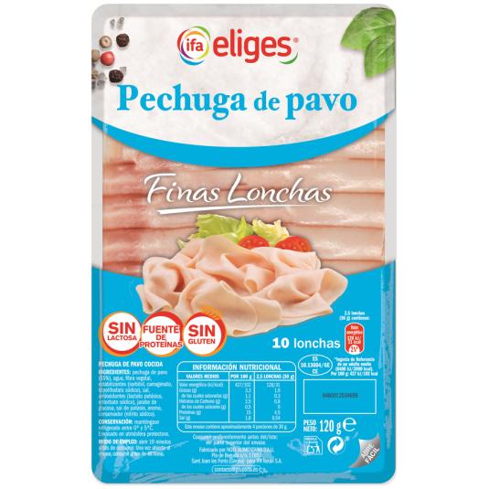 PECHUGA PAVO FINAS LONCHAS IFA ELIGES 120G