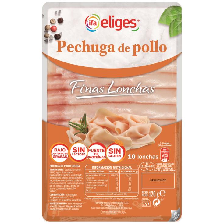 PECHUGA POLLO FINAS LONCHAS BANDEJA IFA ELIGES 120G