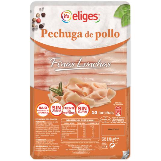 PECHUGA POLLO FINAS LONCHAS BANDEJA IFA ELIGES 120G