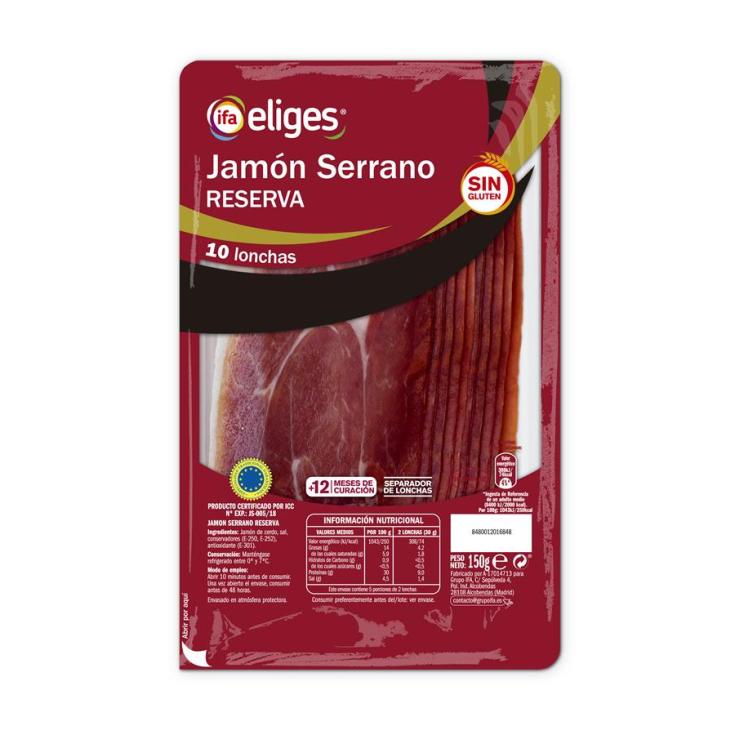 JAMÓN CURADO SERRANO LONCHAS IFA ELIGES 150G