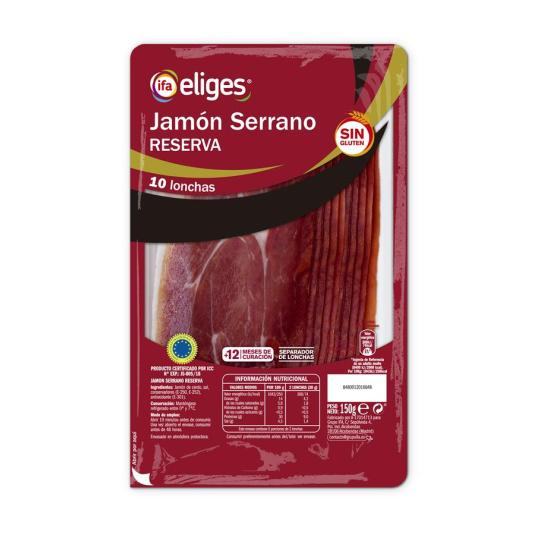 JAMÓN CURADO SERRANO LONCHAS IFA ELIGES 150G