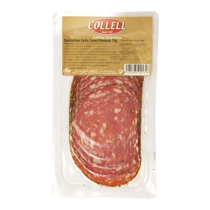 SALCHICHON EXTRA C/PIMIENTA TUNEL COLLELL 70G