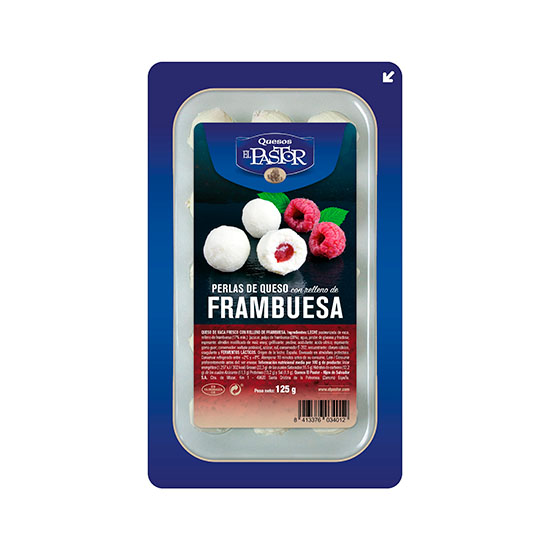 Perlas de queso rellenas de frambuesa El pastor 125g