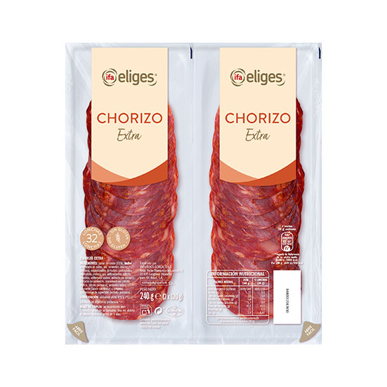 Chorizo extra lonchas Ifa eliges p2 120g/u