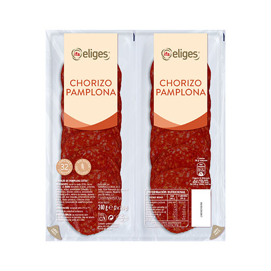 Chorizo pamplona lonchas Ifa eliges p2 120g/u