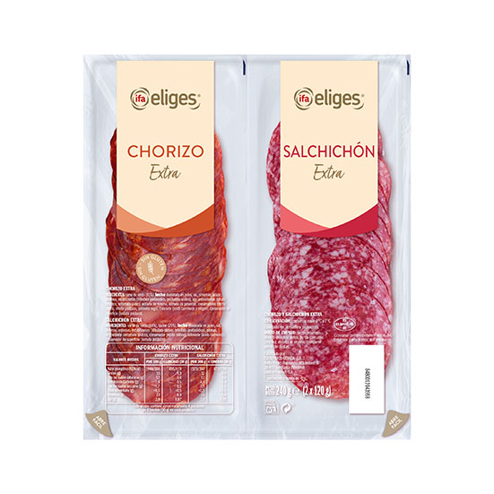Surtido mixto chorizo y salchichon Ifa eliges p2 120g/u