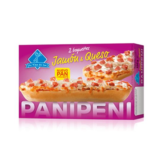 Pan pizza jamon queso panipeni Niña del sur p2 250g