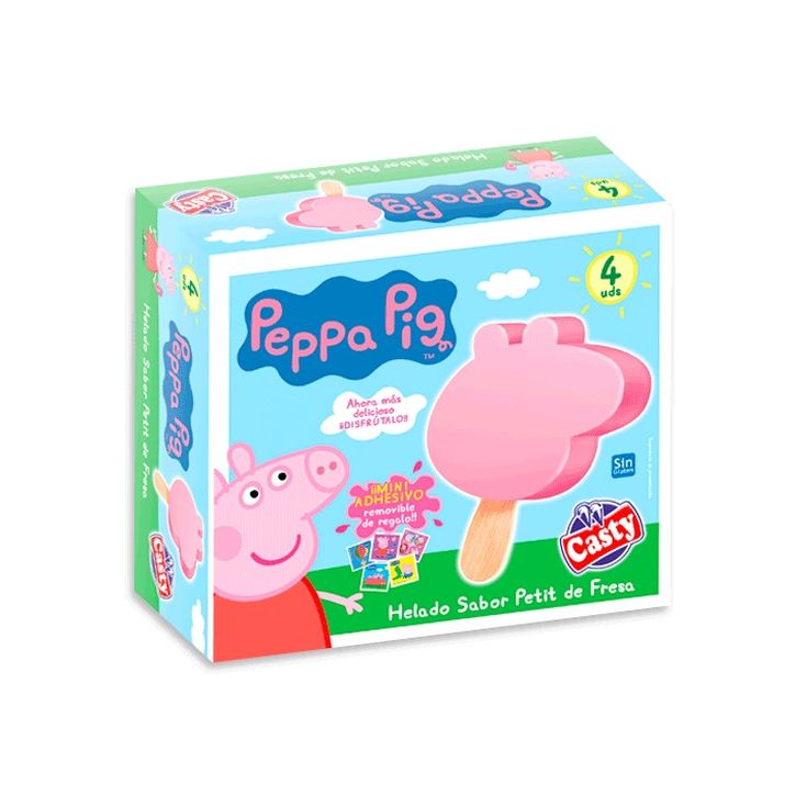 HELADO INFANTIL FRESA PEPPA PIG CASTY P4X75ML