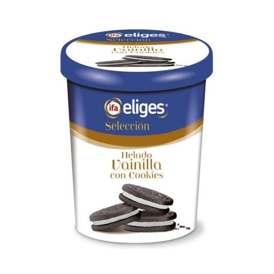 HELADO TARRINA VAINILLA C/COOKIES IFA ELIGES 500ML