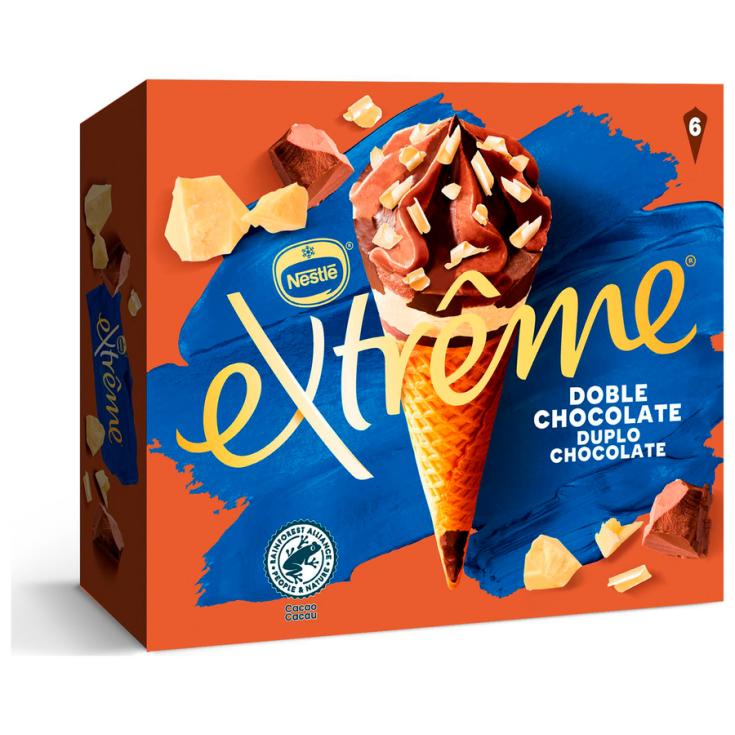 HELADO CONO DOBLE  CHOCOLATE EXTREMME P6 120ML/U