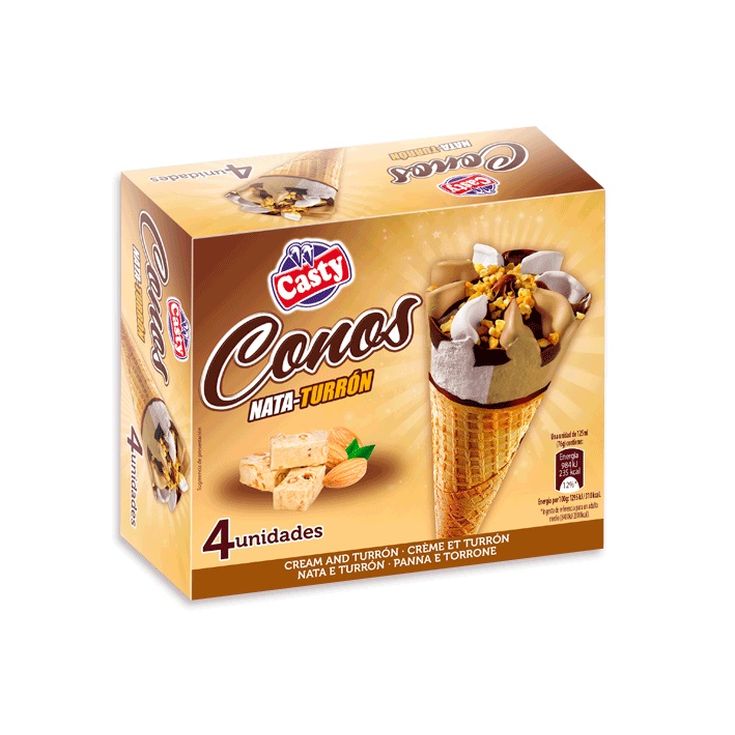 HELADO CONO NATA TURRON CASTY P4 125ML/U