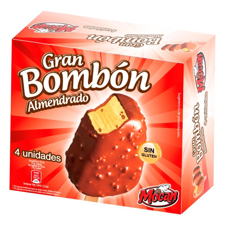 HELADO BOMBON ALMENDRADO MOCAN P4 120ML/U