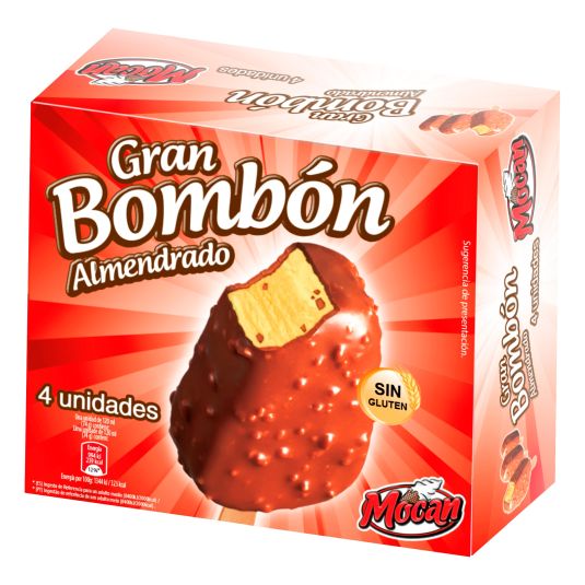 HELADO BOMBON ALMENDRADO MOCAN P4 120ML/U