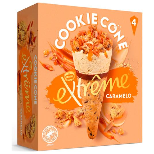 CONO COOKIE CARAMELO EXTREME P4 110ML/U