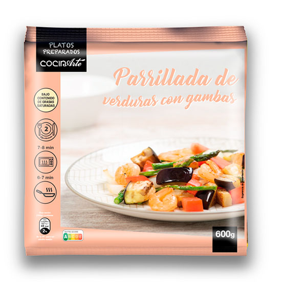 VERDURAS CON GAMBAS COCINARTE 600G