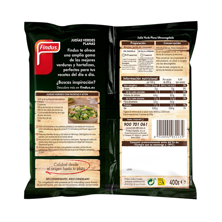JUDIA VERDE PLANA FINDUS 400G