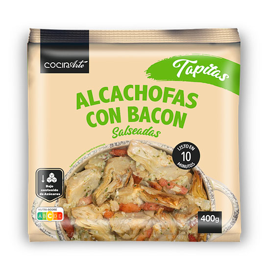 ALCACHOFAS CON BACON SALSEADO COCINARTE 400G