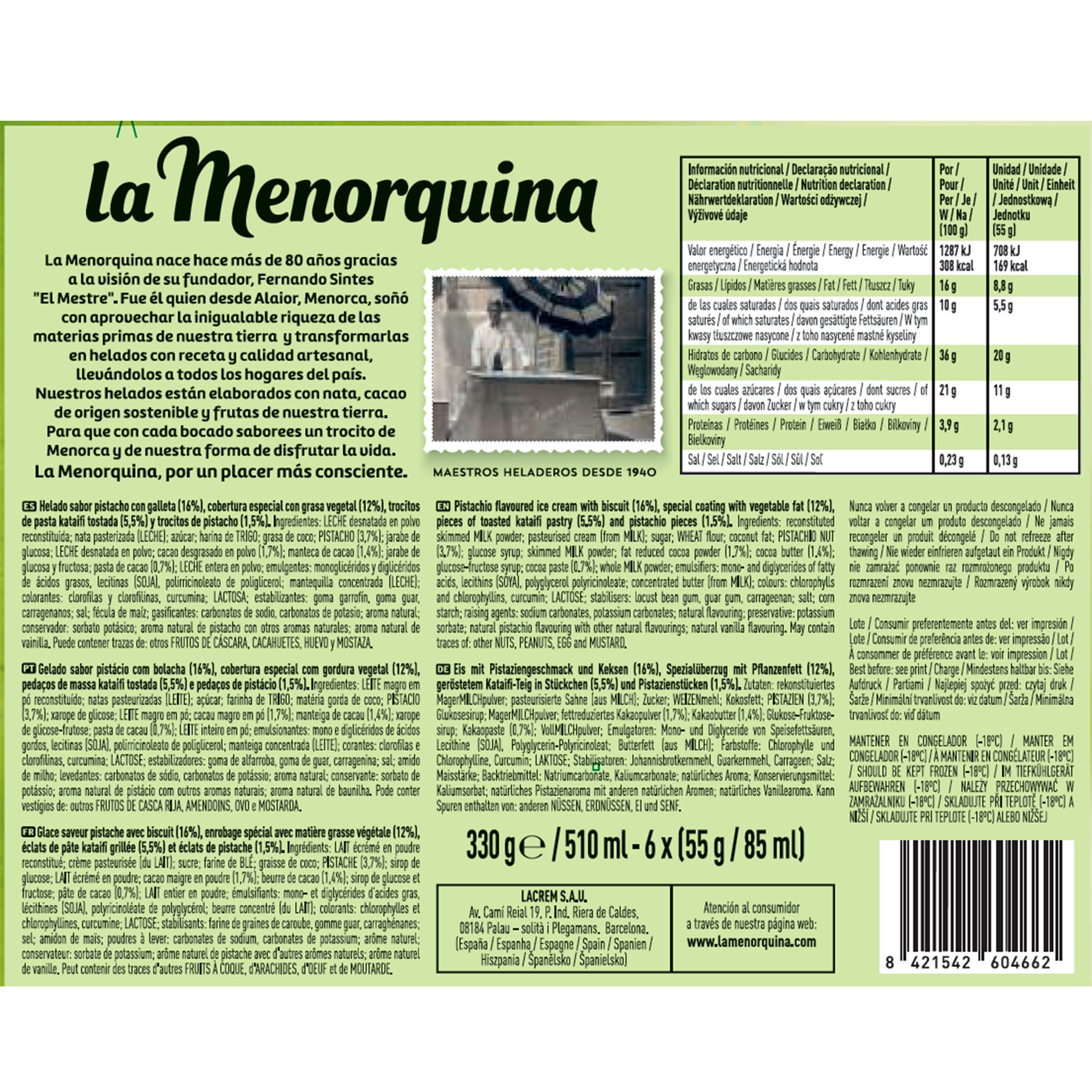 MINI SANDWICH DUBAI LA MENORQUINA P6X85ML